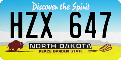 ND license plate HZX647