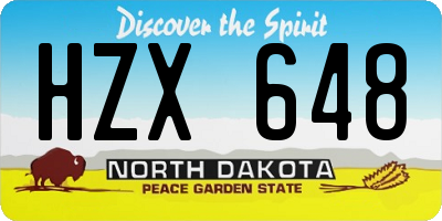 ND license plate HZX648