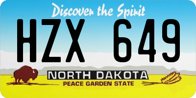 ND license plate HZX649