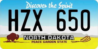 ND license plate HZX650