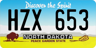 ND license plate HZX653