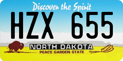 ND license plate HZX655