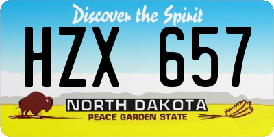 ND license plate HZX657