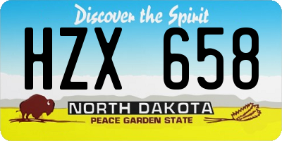 ND license plate HZX658
