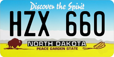 ND license plate HZX660