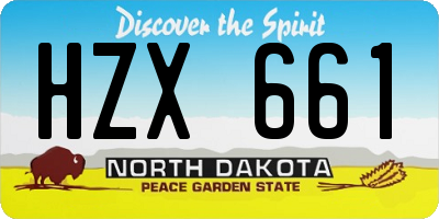 ND license plate HZX661