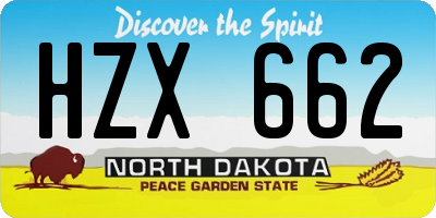 ND license plate HZX662