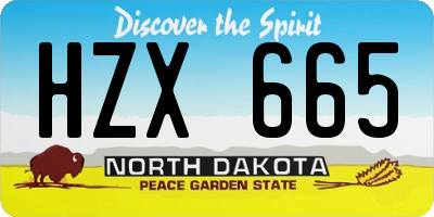 ND license plate HZX665
