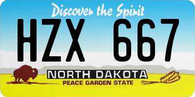 ND license plate HZX667