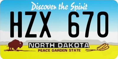 ND license plate HZX670