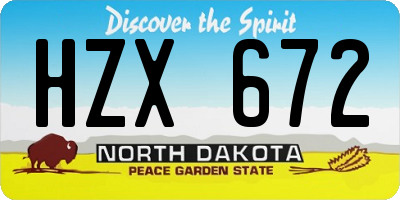 ND license plate HZX672