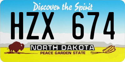 ND license plate HZX674