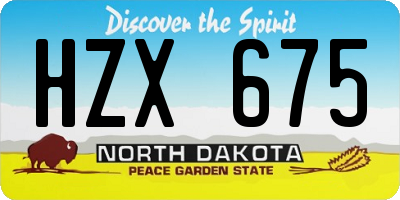 ND license plate HZX675