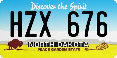 ND license plate HZX676