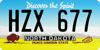 ND license plate HZX677