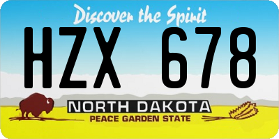 ND license plate HZX678