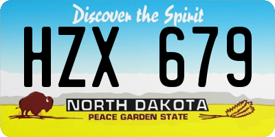 ND license plate HZX679