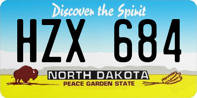 ND license plate HZX684
