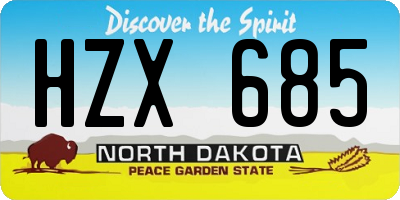ND license plate HZX685