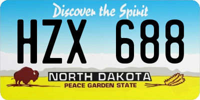 ND license plate HZX688