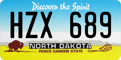 ND license plate HZX689