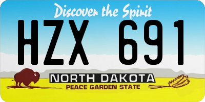 ND license plate HZX691