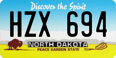ND license plate HZX694