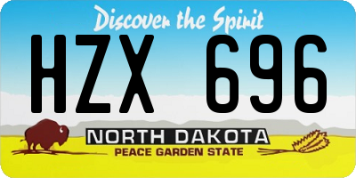 ND license plate HZX696