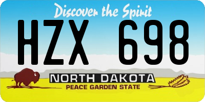 ND license plate HZX698