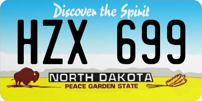 ND license plate HZX699