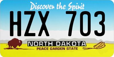 ND license plate HZX703