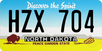 ND license plate HZX704