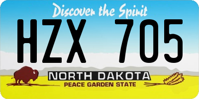 ND license plate HZX705