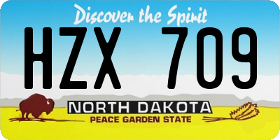 ND license plate HZX709