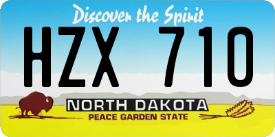 ND license plate HZX710