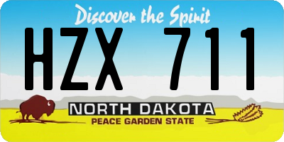 ND license plate HZX711