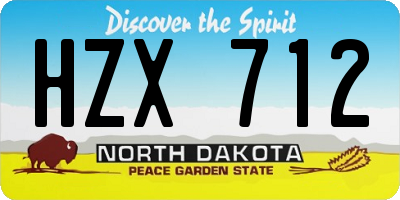 ND license plate HZX712