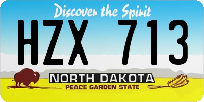 ND license plate HZX713