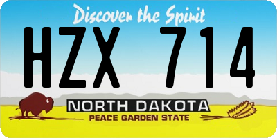 ND license plate HZX714