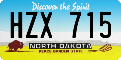 ND license plate HZX715