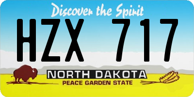 ND license plate HZX717