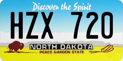ND license plate HZX720