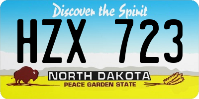 ND license plate HZX723