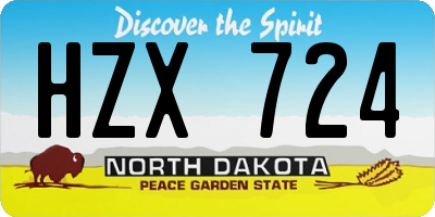 ND license plate HZX724