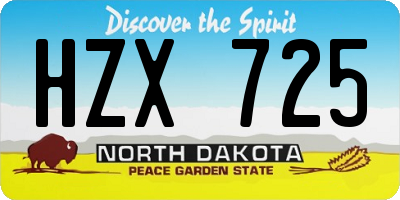 ND license plate HZX725