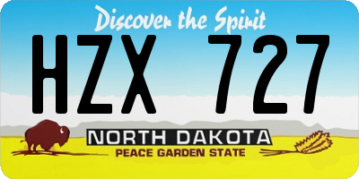 ND license plate HZX727