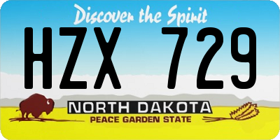 ND license plate HZX729
