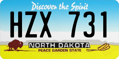 ND license plate HZX731