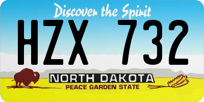 ND license plate HZX732