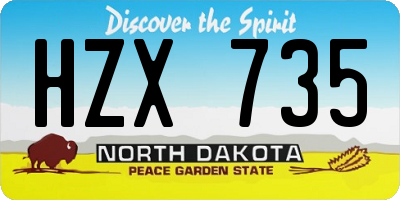 ND license plate HZX735